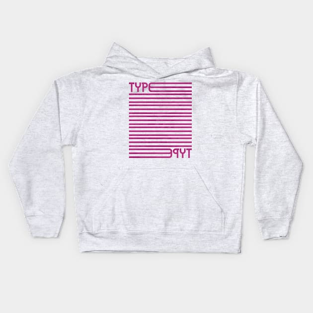 Type Stripes (Pink) Kids Hoodie by John Uttley